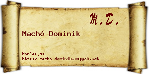 Machó Dominik névjegykártya