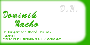 dominik macho business card